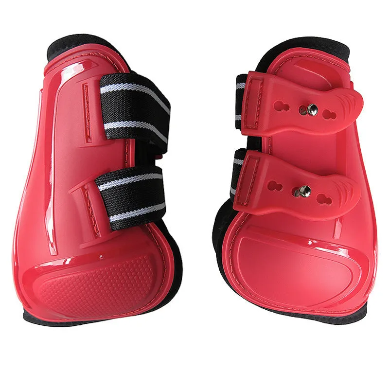Colour PU hard shell barrier horse leg guard set for equestrian protection