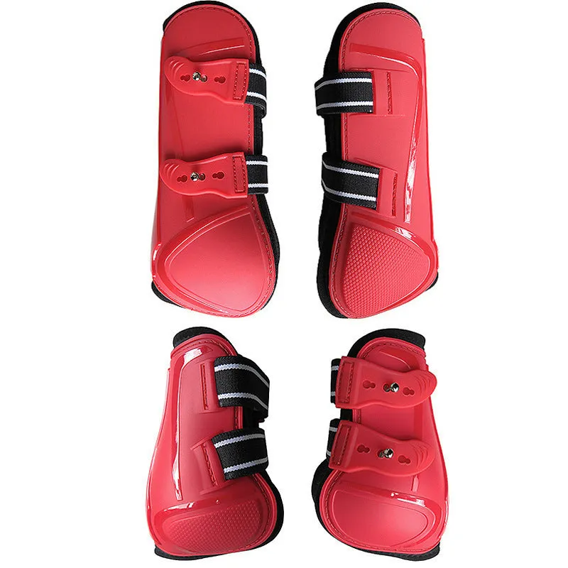 Colour PU hard shell barrier horse leg guard set for equestrian protection