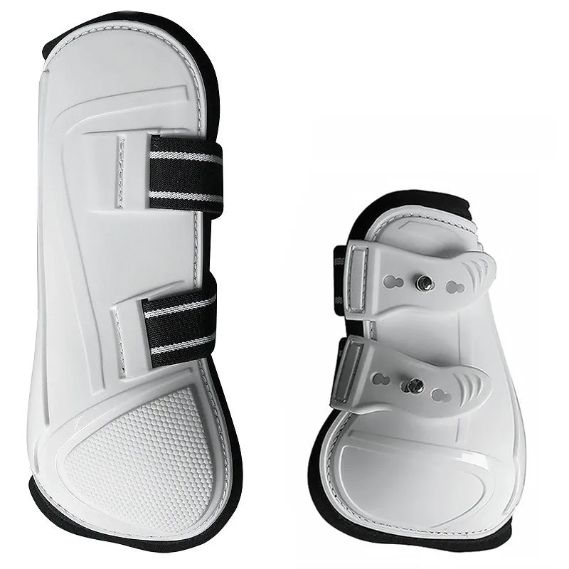 Colour PU hard shell barrier horse leg guard set for equestrian protection