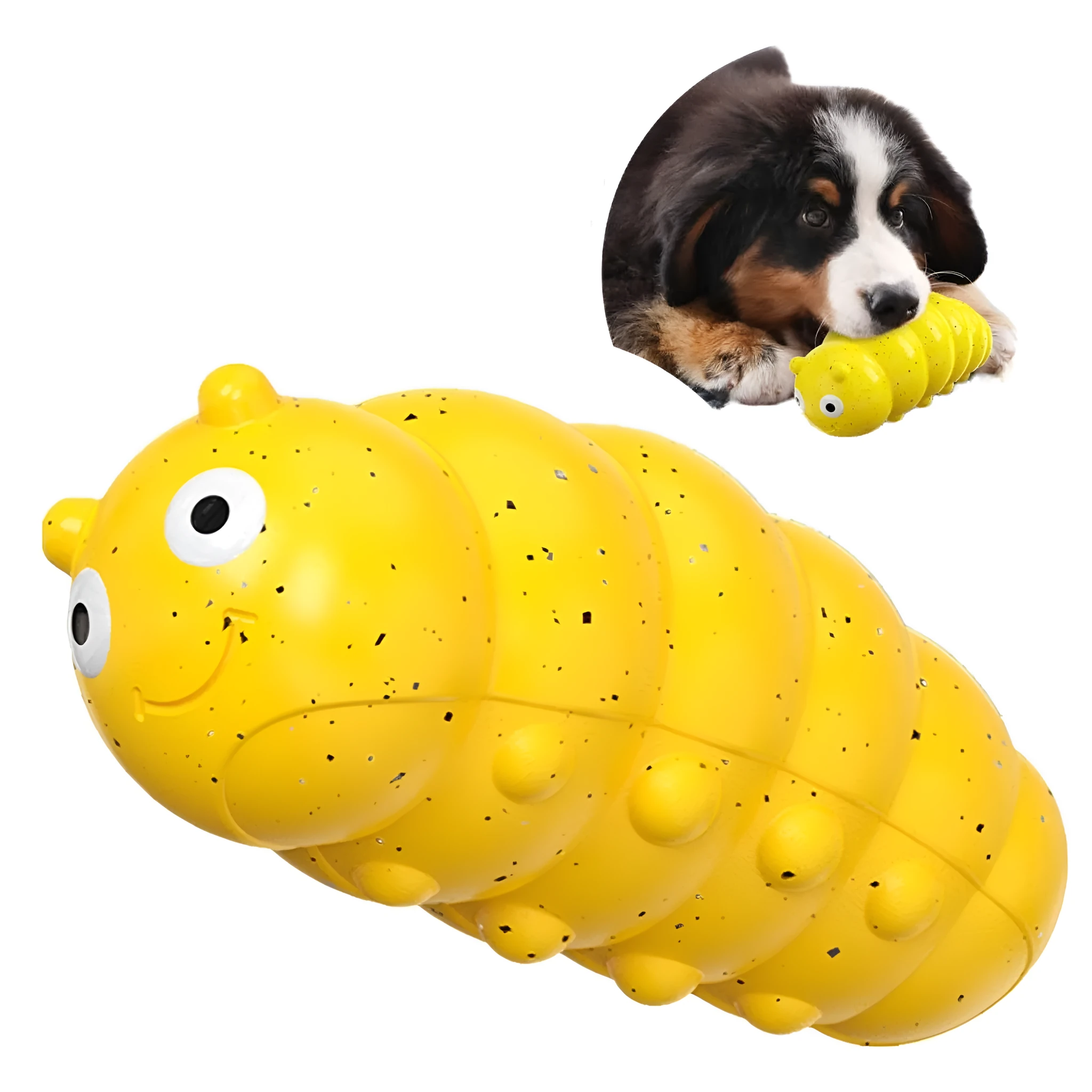 Indestructible squeaky dog chew toy for aggressive chewers, food grade material, medium size, green colour