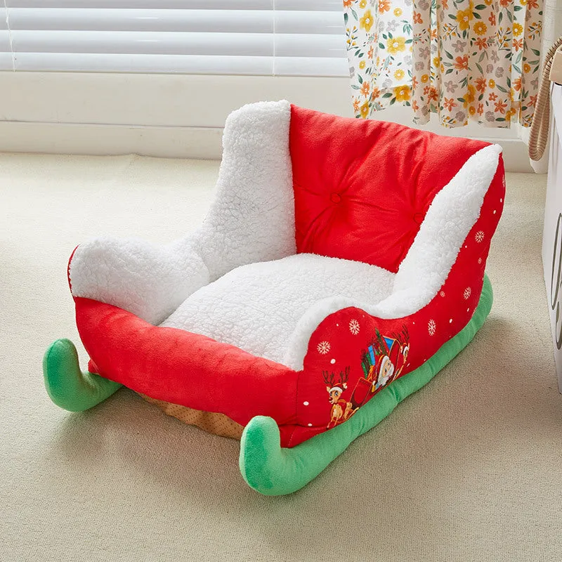 Christmas cloth cat bed winter warm 63x45x33cm on floor