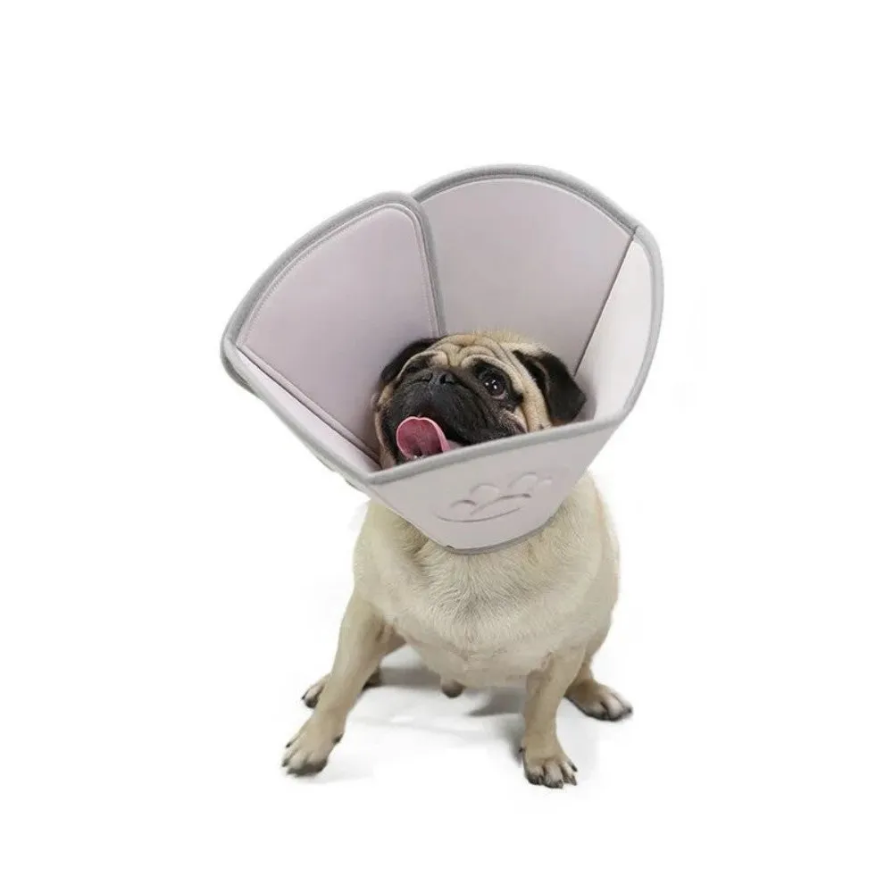 Adjustable soft cone protective collar for cats and dogs in five sizes S to XXL for post-surgery wound recovery