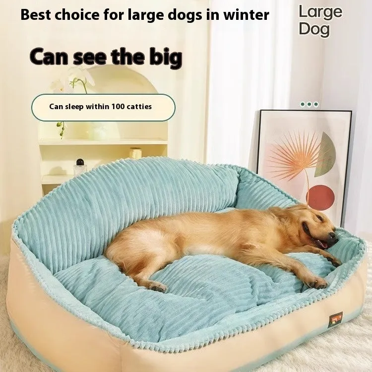 Morandi coloured washable dog bed cat bed on sofa with removable cover