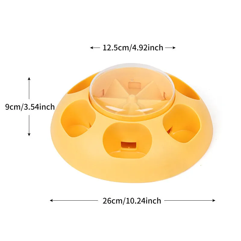 Green pet automatic press leakage device dog food training toy with round shape and textured surface on white background