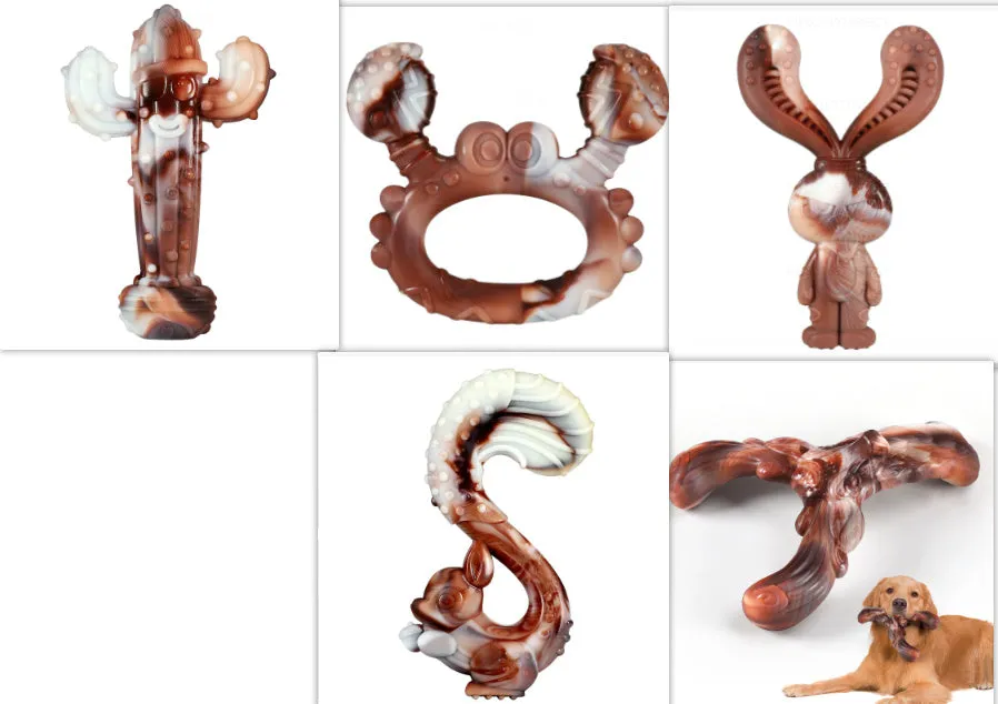 Nylon dog chewing toy in antlers beef flavour on a light background