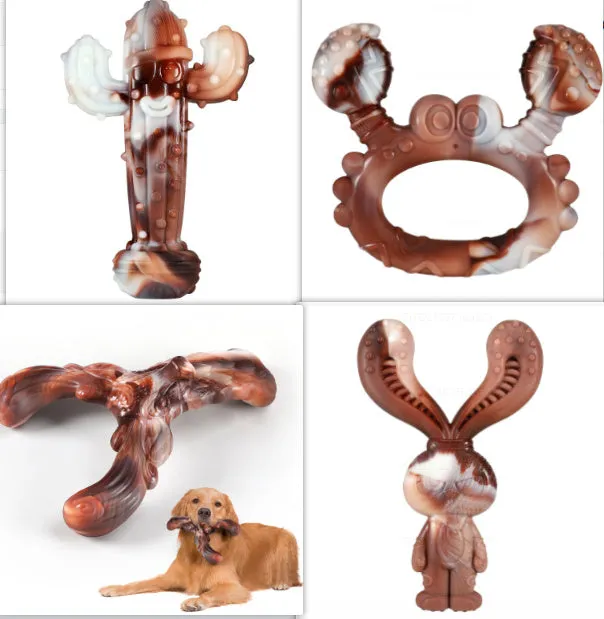 Nylon dog chewing toy in antlers beef flavour on a light background