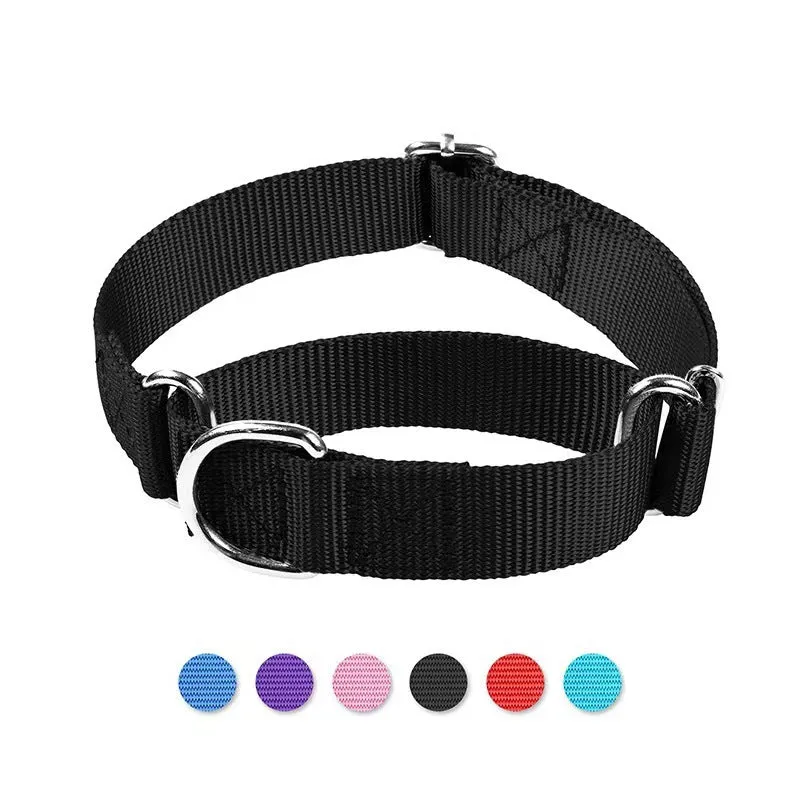 Adjustable nylon explosion-proof pet collar in blue with hand-holding rope for cats and dogs