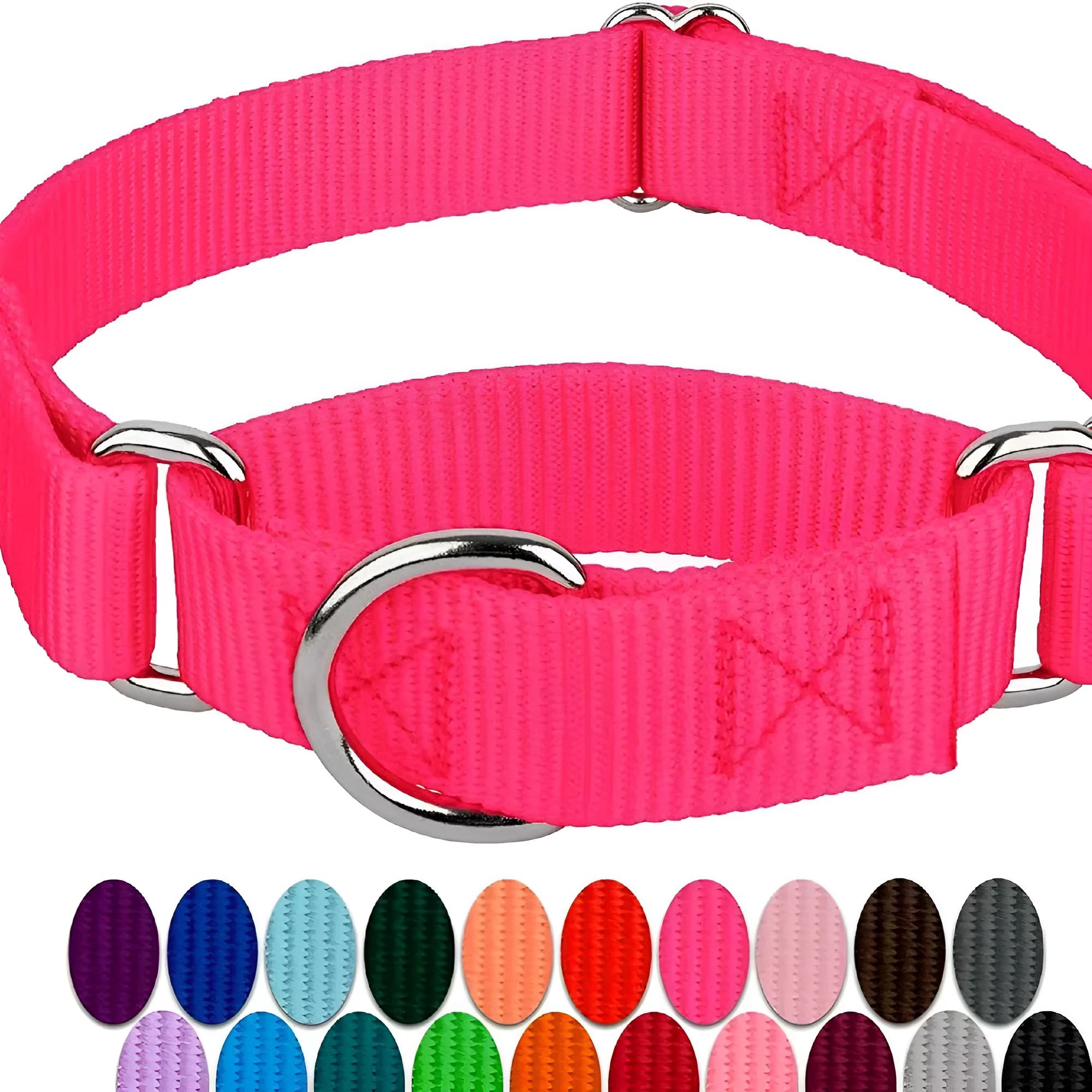 Adjustable nylon explosion-proof pet collar in blue with hand-holding rope for cats and dogs