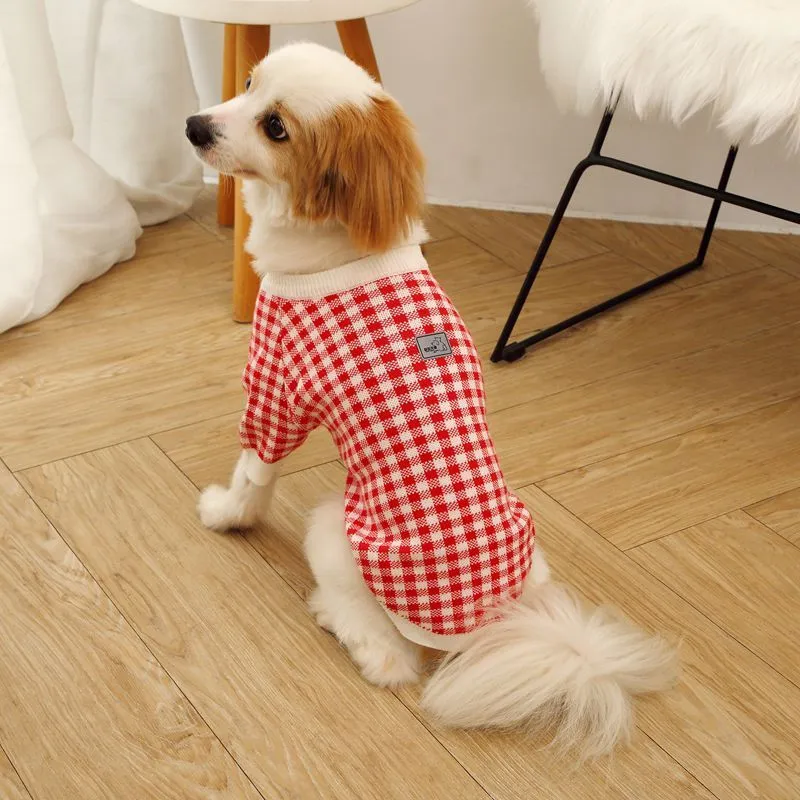 High collar windproof fashion sweater dog clothes in wool, available in six colours and five sizes