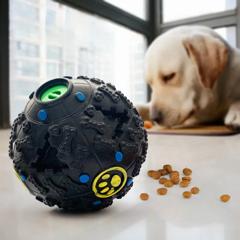 Interactive wiggly giggle dog toy – bite resistant TPU ball with meteorite bumps, available in 3 sizes (75mm, 90mm, 120mm)