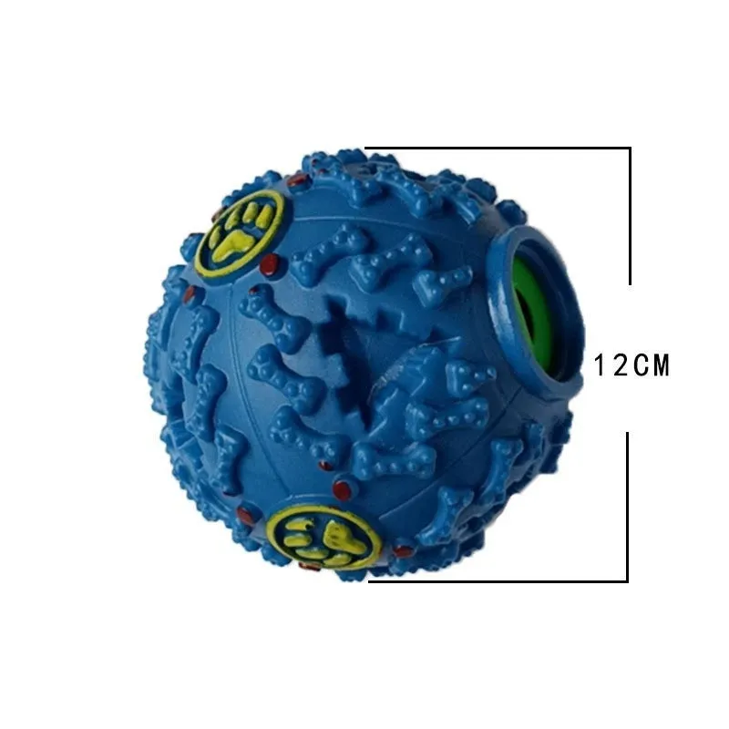 Interactive wiggly giggle dog toy – bite resistant TPU ball with meteorite bumps, available in 3 sizes (75mm, 90mm, 120mm)