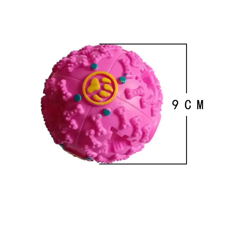 Interactive wiggly giggle dog toy – bite resistant TPU ball with meteorite bumps, available in 3 sizes (75mm, 90mm, 120mm)