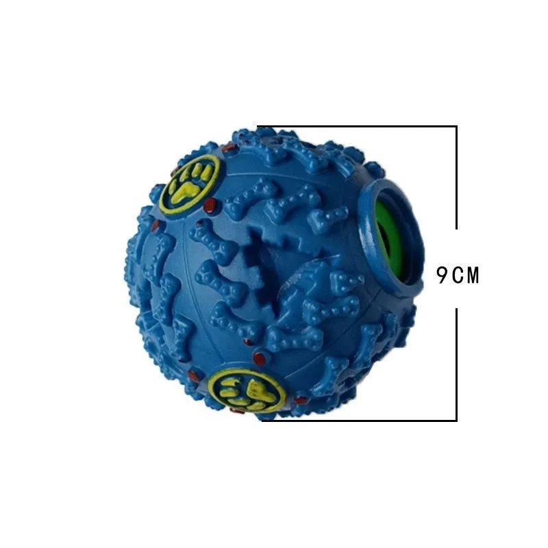 Interactive wiggly giggle dog toy – bite resistant TPU ball with meteorite bumps, available in 3 sizes (75mm, 90mm, 120mm)