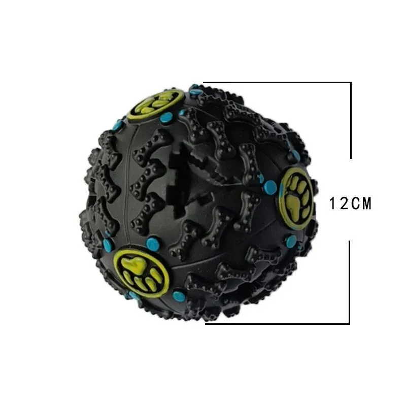 Interactive wiggly giggle dog toy – bite resistant TPU ball with meteorite bumps, available in 3 sizes (75mm, 90mm, 120mm)