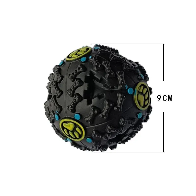 Interactive wiggly giggle dog toy – bite resistant TPU ball with meteorite bumps, available in 3 sizes (75mm, 90mm, 120mm)