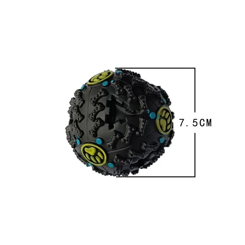 Interactive wiggly giggle dog toy – bite resistant TPU ball with meteorite bumps, available in 3 sizes (75mm, 90mm, 120mm)