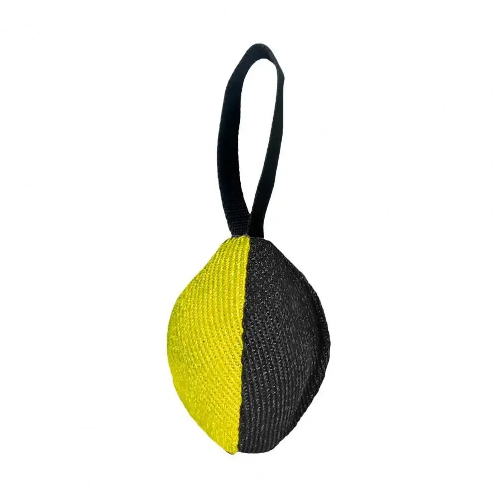 Linen tug toy with T-shaped pull tab, handcrafted in Europe from heavy-duty French linen, 14x11cm, available in blue