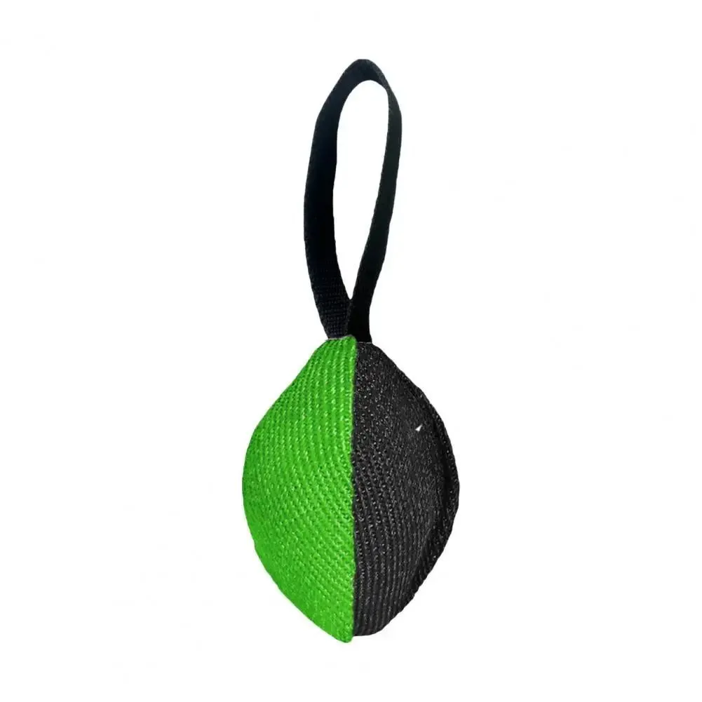 Linen tug toy with T-shaped pull tab, handcrafted in Europe from heavy-duty French linen, 14x11cm, available in blue