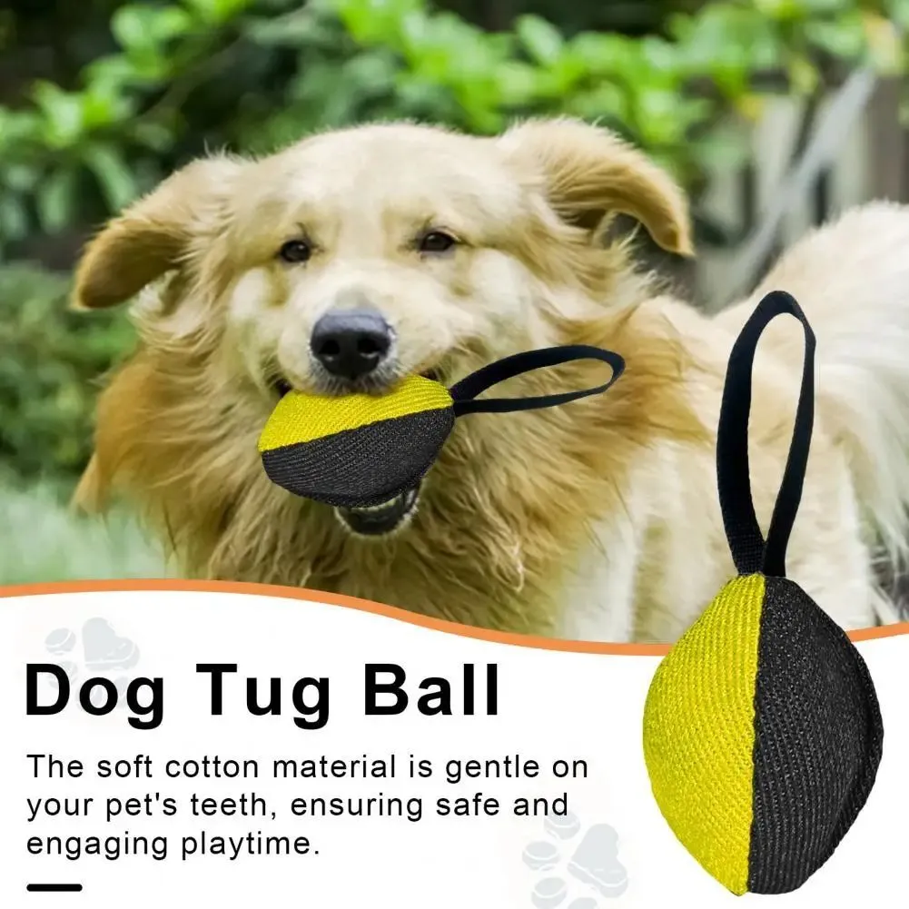 Linen tug toy with T-shaped pull tab, handcrafted in Europe from heavy-duty French linen, 14x11cm, available in blue
