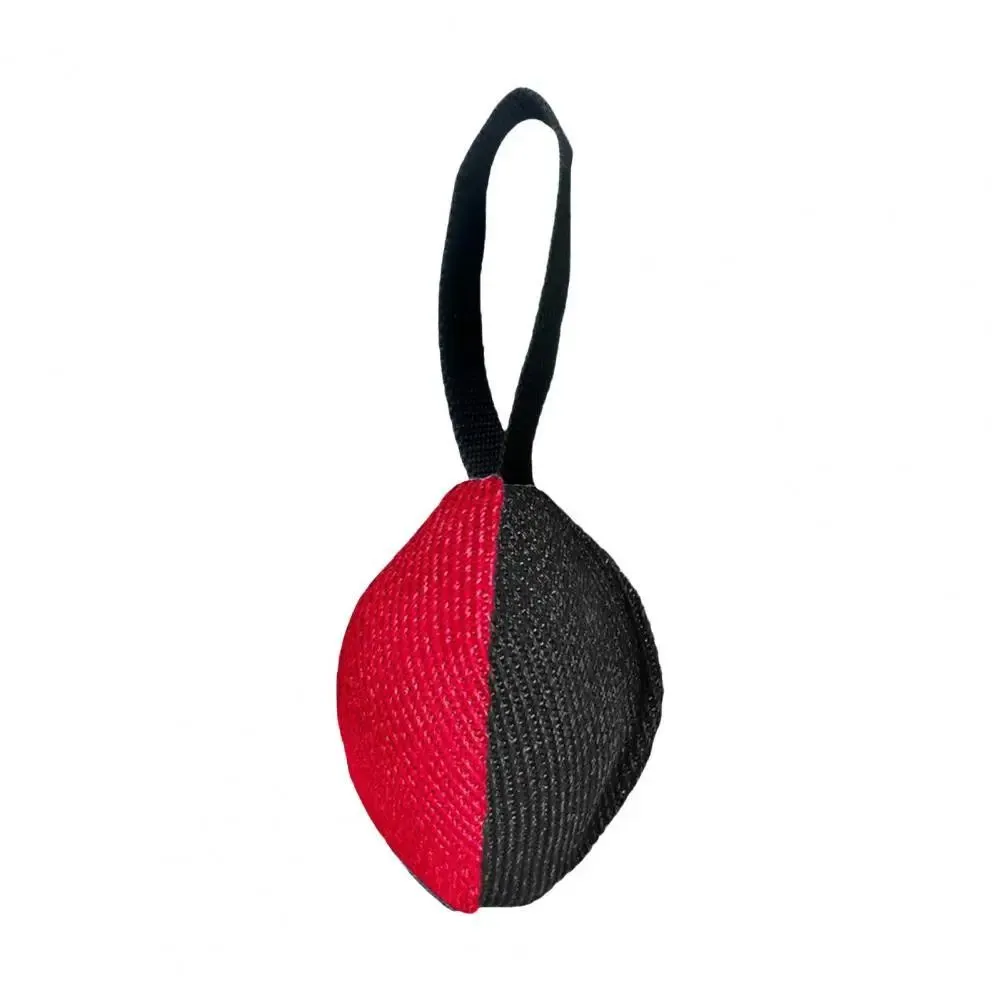 Linen tug toy with T-shaped pull tab, handcrafted in Europe from heavy-duty French linen, 14x11cm, available in blue