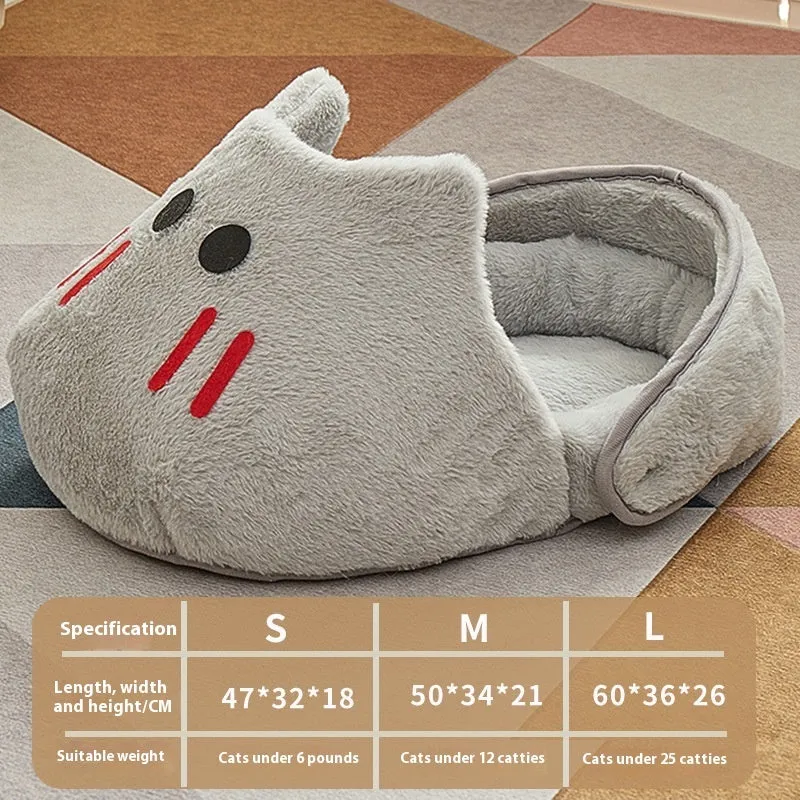 Cat nest four seasons universal mat in Snow White and Elegant Gray, sizes S M L, PP cotton filled pet bed