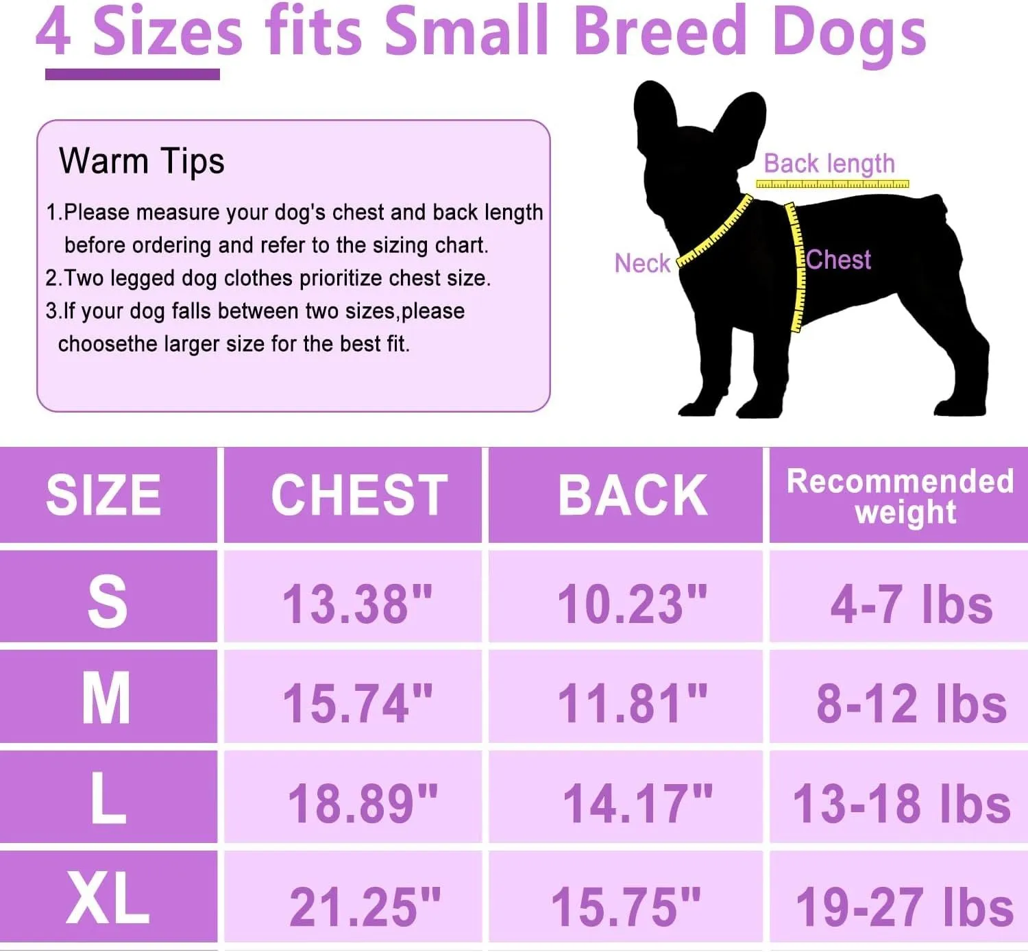 Two small dogs wearing fleece sweaters with built-in D-ring for leash, one in blue green and one in purple pink