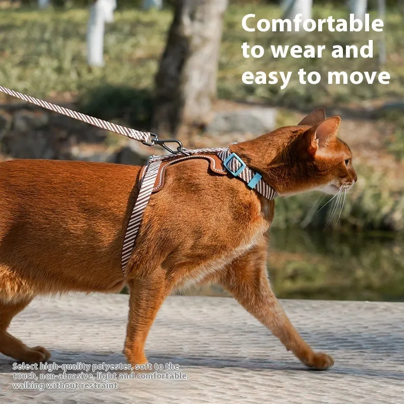 Brown PU leather adjustable dog harness and leash with chest and back hand grip rope