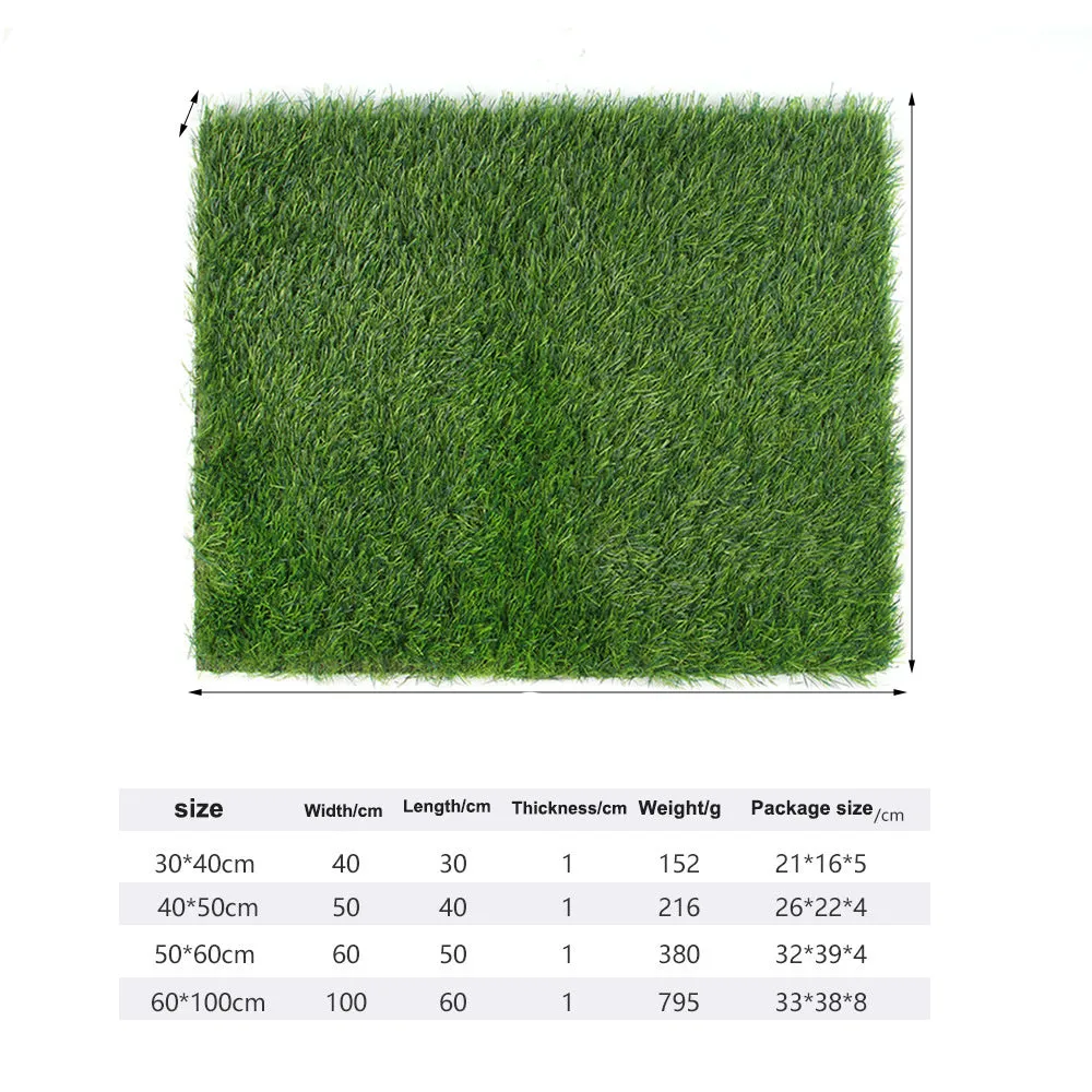 Washable pet lawn mat in 50x60 cm size for indoor dog toilet training on a tiled floor