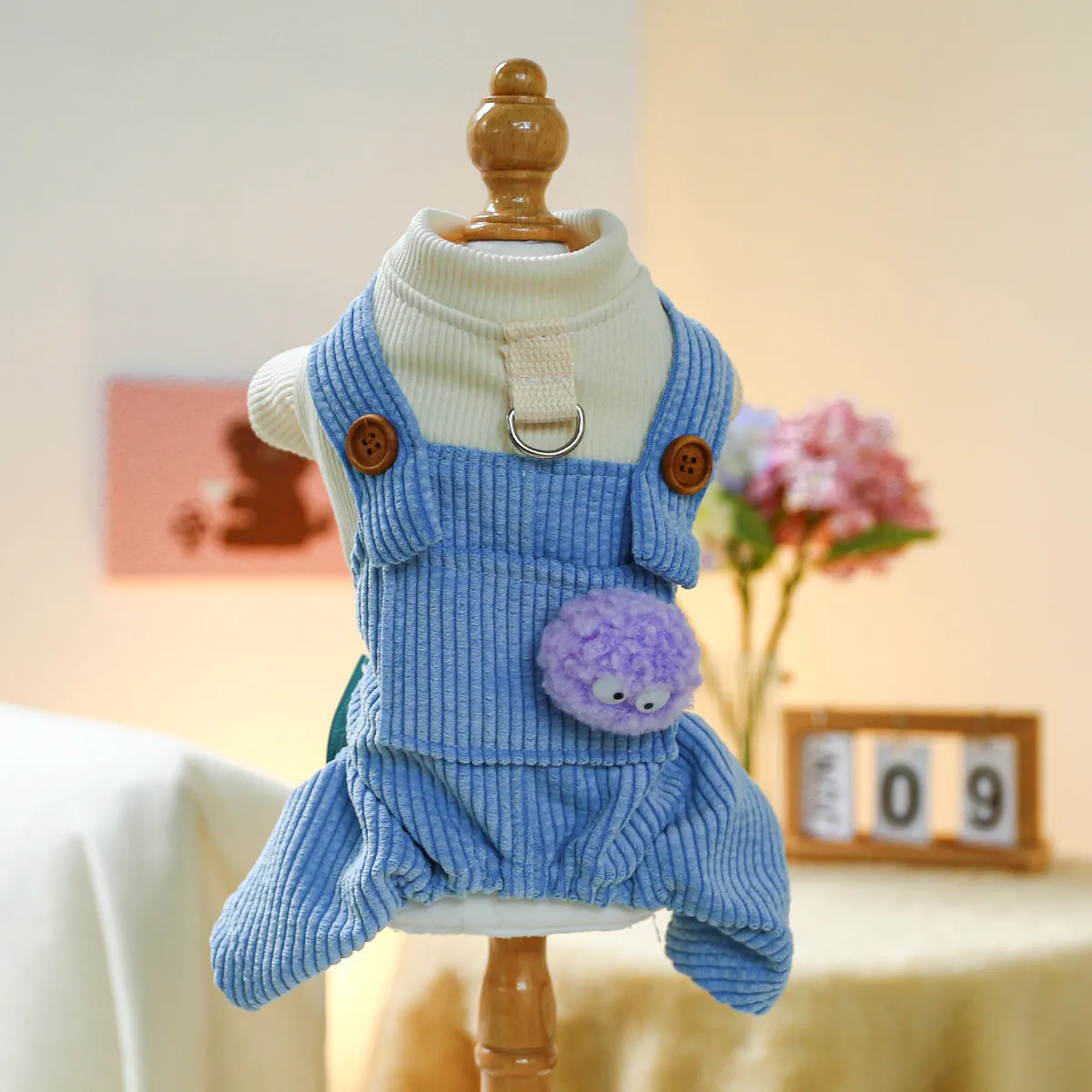 Elf overalls pet clothing in polyester for dogs and cats size XS to XL