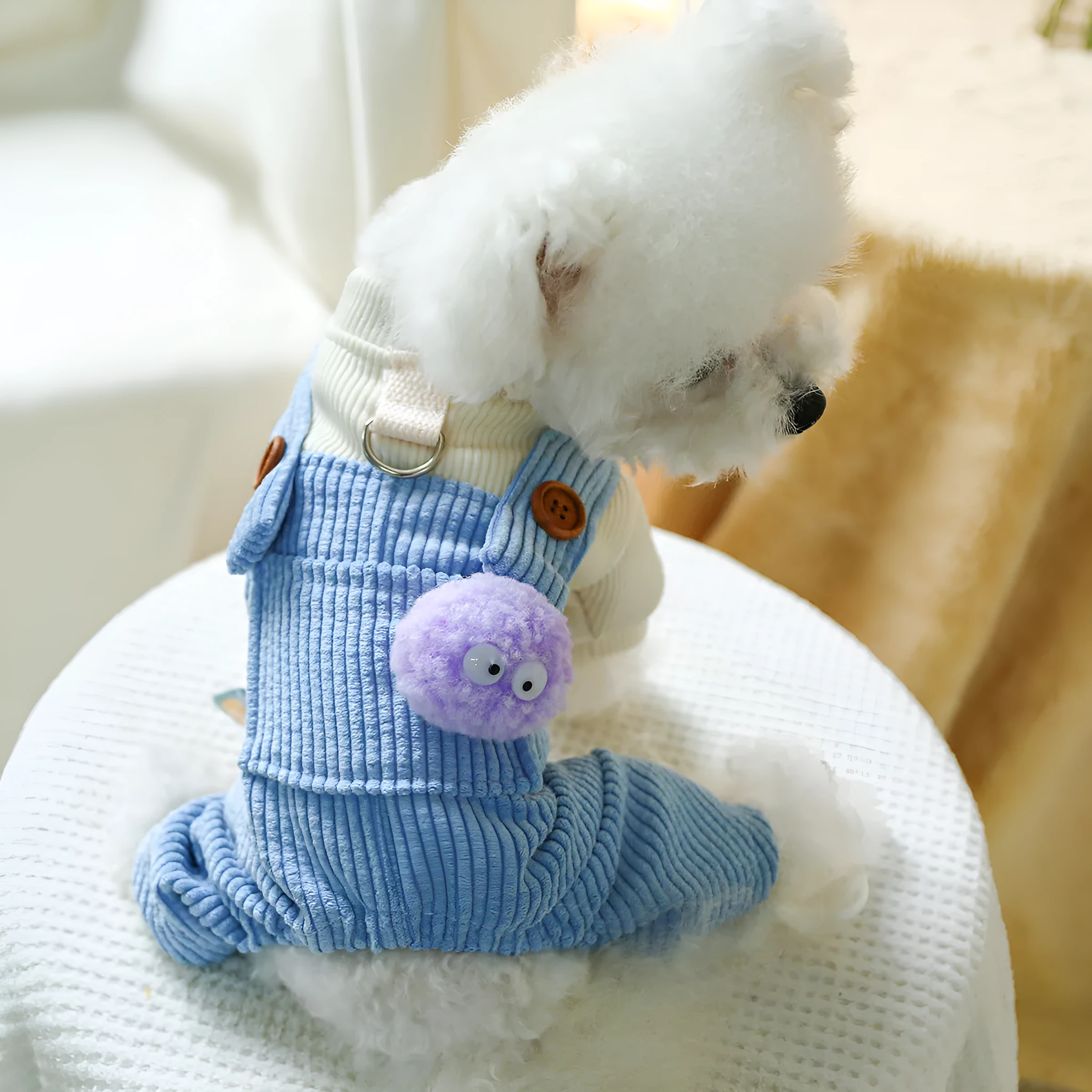 Elf overalls pet clothing in polyester for dogs and cats size XS to XL