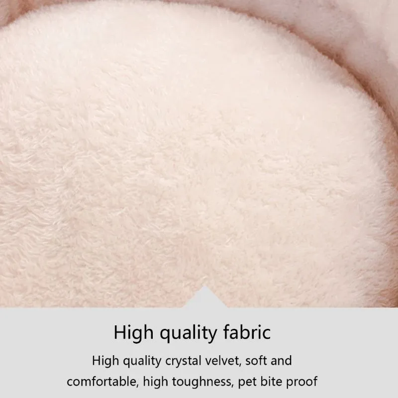Plush dog bed mat in grey with non-skid bottom, small size 35x35x18cm