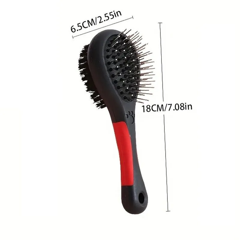 2-in-1 double sided pet grooming comb for dogs and cats with plastic handle and metal pins