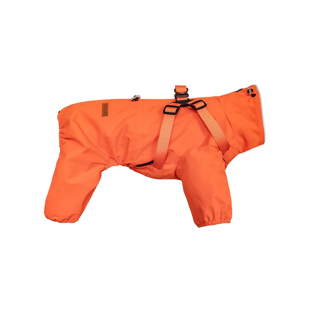 Fashion dog one-piece raincoat in waterproof polyester, available in multiple colours and sizes S to 3XL
