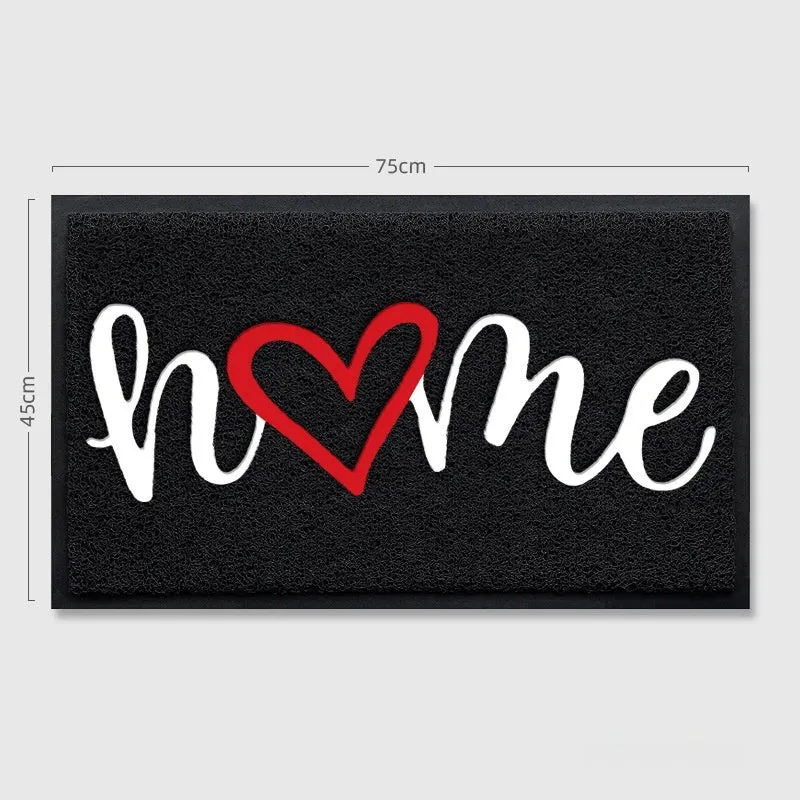 Rectangular PVC loop door entry mat in solid colour with textured surface, 45x75cm size