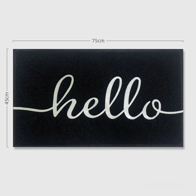 Rectangular PVC loop door entry mat in solid colour with textured surface, 45x75cm size