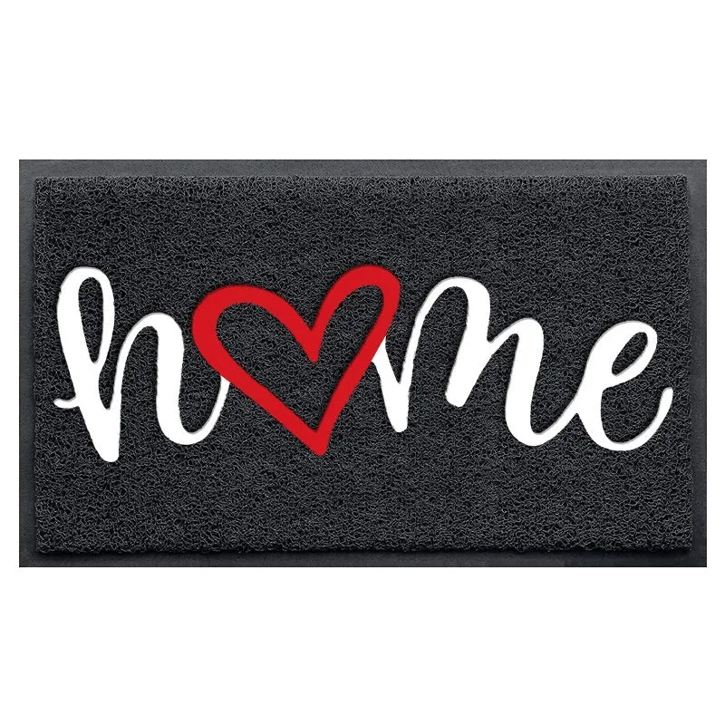 Rectangular PVC loop door entry mat in solid colour with textured surface, 45x75cm size