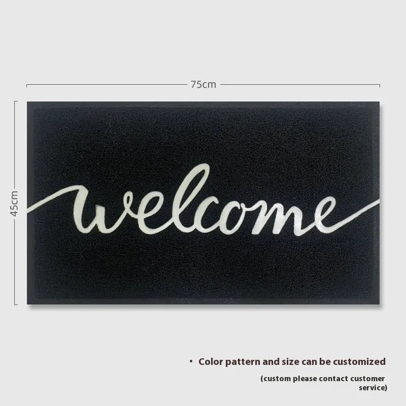 Rectangular PVC loop door entry mat in solid colour with textured surface, 45x75cm size