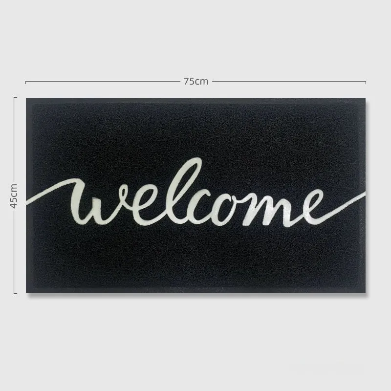 Rectangular PVC loop door entry mat in solid colour with textured surface, 45x75cm size