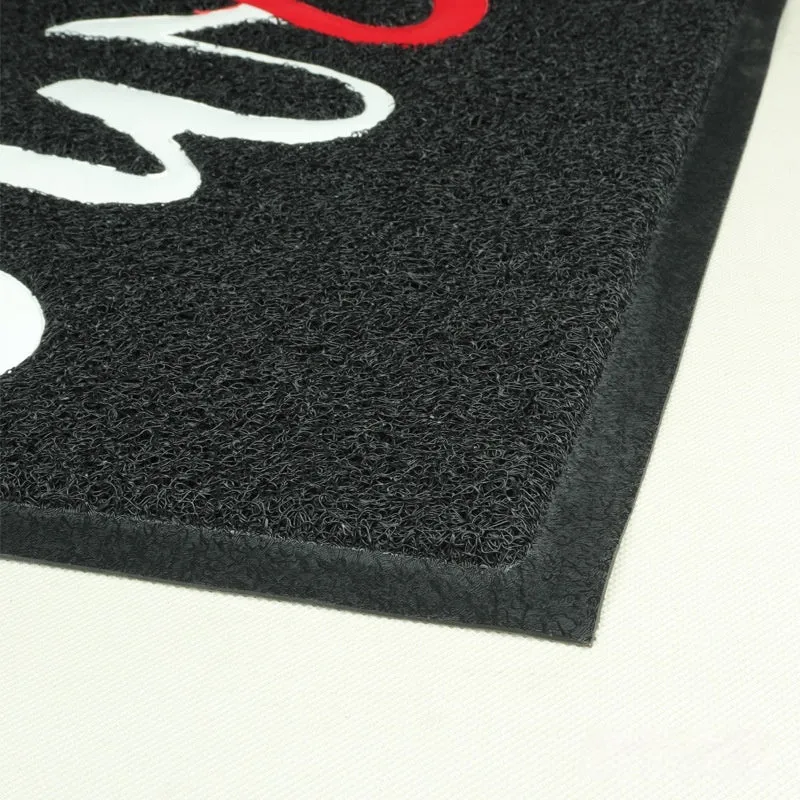 Rectangular PVC loop door entry mat in solid colour with textured surface, 45x75cm size