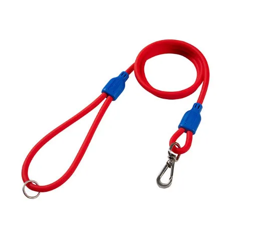 PVC waterproof dog outing set with hand holding rope, chest and back collar in crimson colour