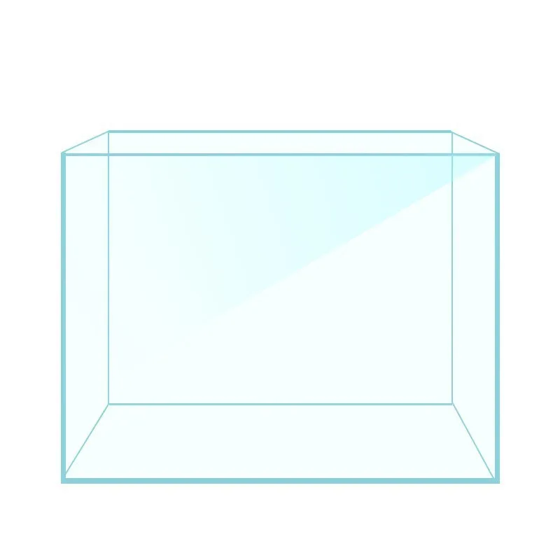Super white glass fish tank in medium size for desktop use, clear glass construction