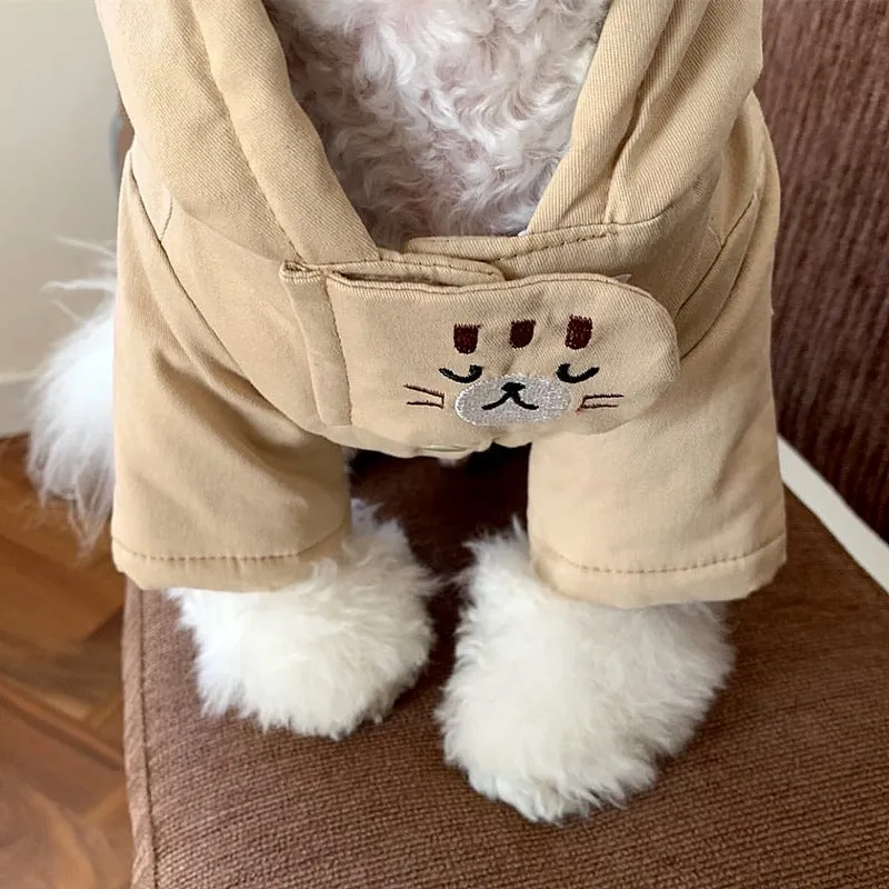 Bixin pet coat in beige for small dogs and cats with button closure