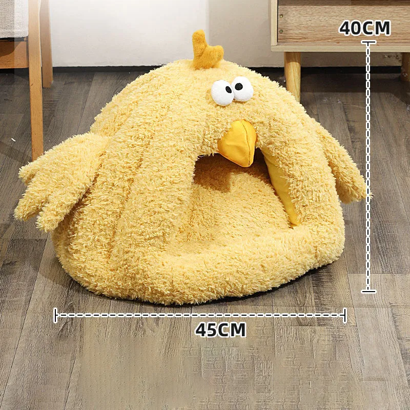 Cold-proof warm cat nest in size L 60x45cm for fall and winter, padded pet bed for cats or small chickens