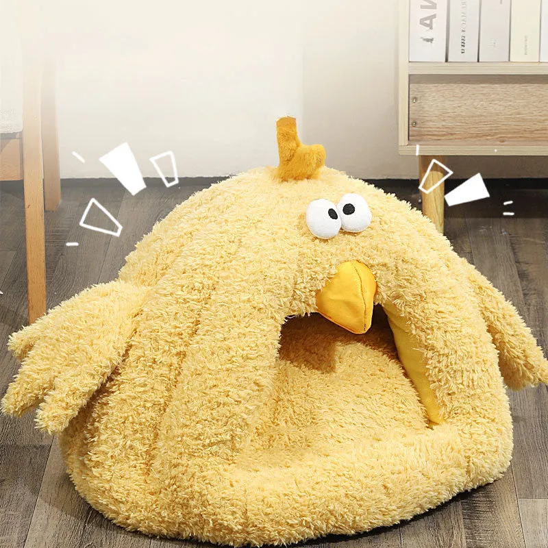 Cold-proof warm cat nest in size L 60x45cm for fall and winter, padded pet bed for cats or small chickens