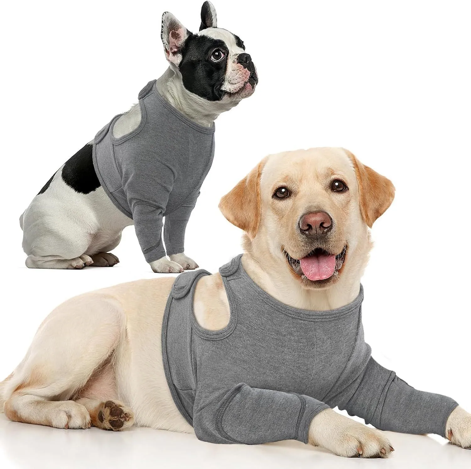 Pet front leg sleeve wrap in black for dog licking protection and elbow brace support, size M