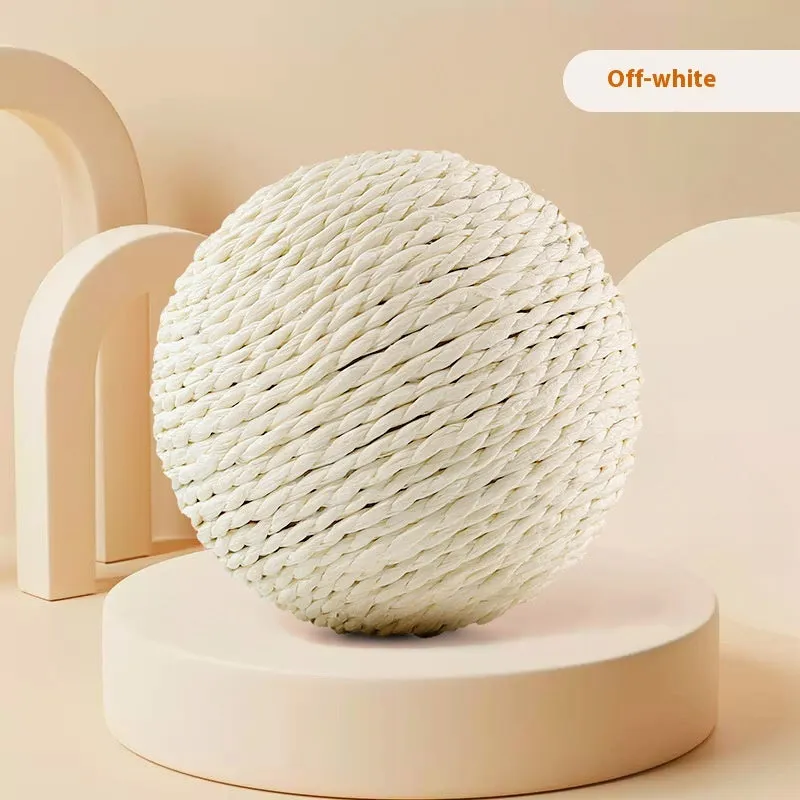 Oversized sisal ball cat toy 10CM in paper string, available in four colours