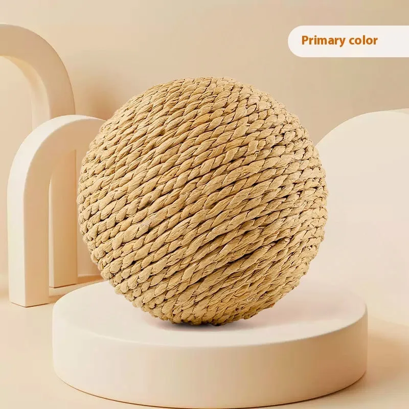 Oversized sisal ball cat toy 10CM in paper string, available in four colours