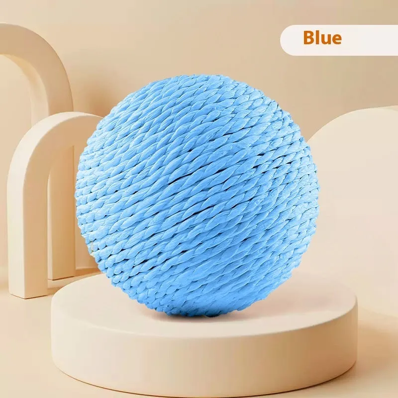 Oversized sisal ball cat toy 10CM in paper string, available in four colours