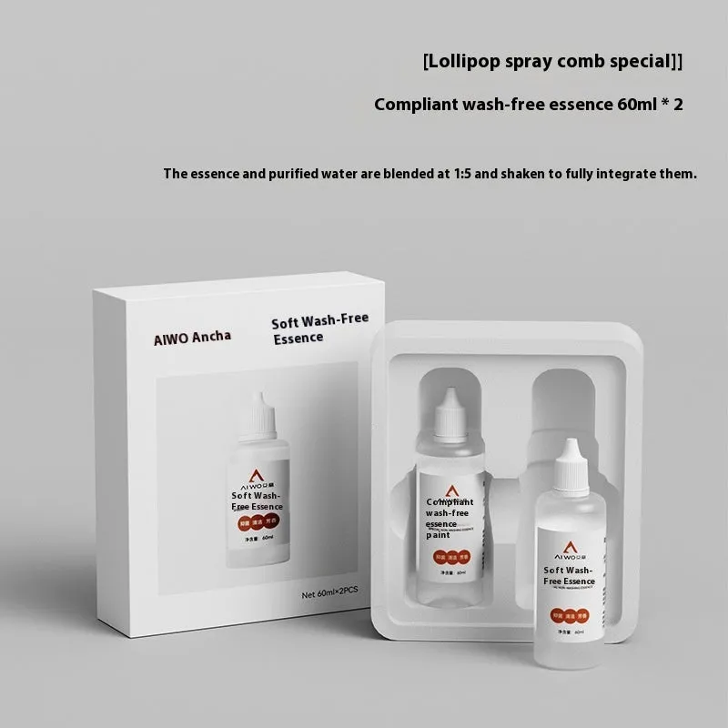 Lollipop pet spray comb for cat cleaning and massage in white with soft essence bottles