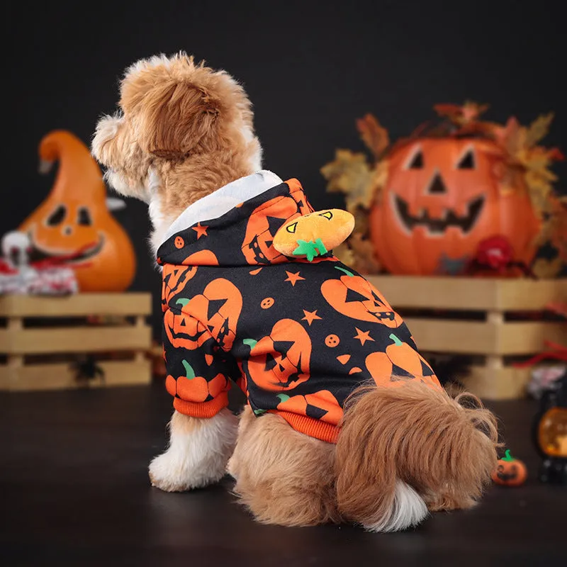 Wansheng orange polyester pumpkin sweater for dogs and cats in European American style